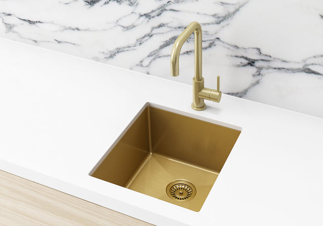 Lavello Kitchen Sink - Single Bowl 380 x 440 - Brushed Bronze Gold (SKU: MKSP-S380440-BB) by Meir