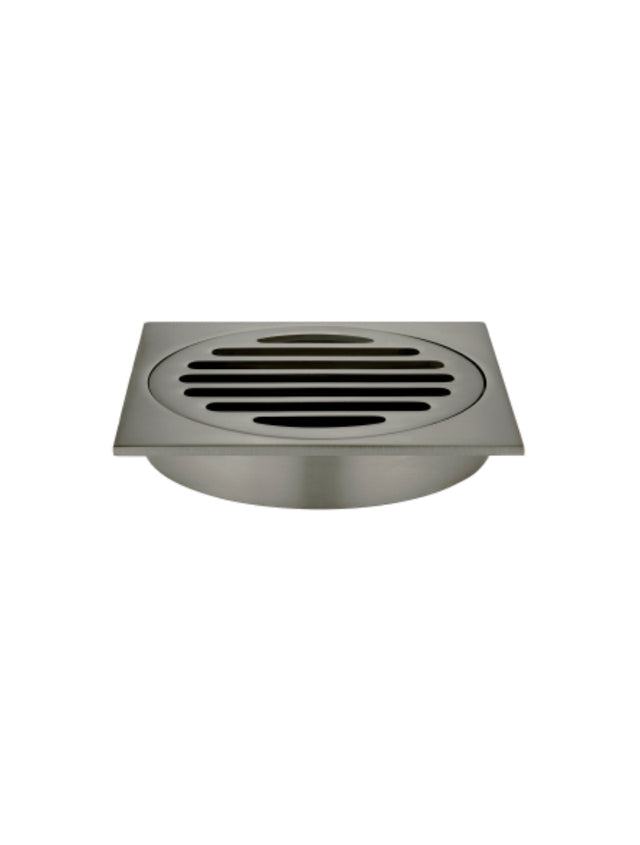 Square Floor Grate Shower Drain 100mm outlet - Shadow Gunmetal (SKU: MP06-100-PVDGM) by Meir