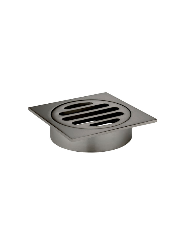 Square Floor Grate Shower Drain 80mm outlet - Shadow Gunmetal (SKU: MP06-80-PVDGM) by Meir
