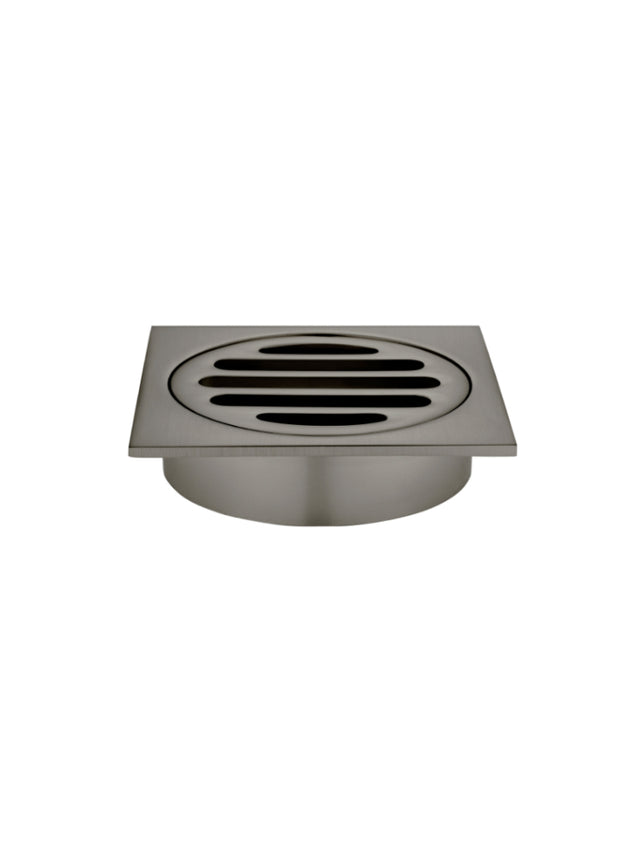 Square Floor Grate Shower Drain 80mm outlet - Shadow Gunmetal
