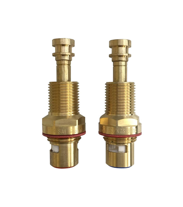 Wall top assembly spindles 80mm-85mm 1/4 turn (set) - Brass (SKU: MQ02) by Meir