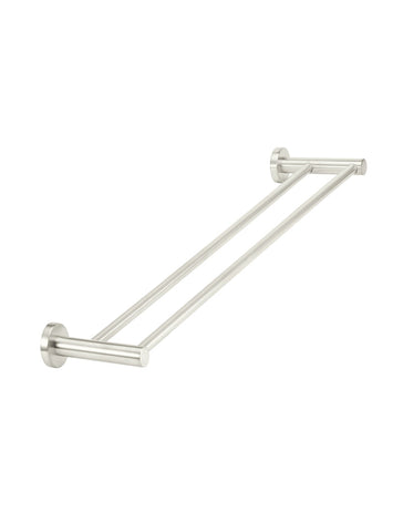 Round Double Towel Rail 600mm - PVD Brushed Nickel