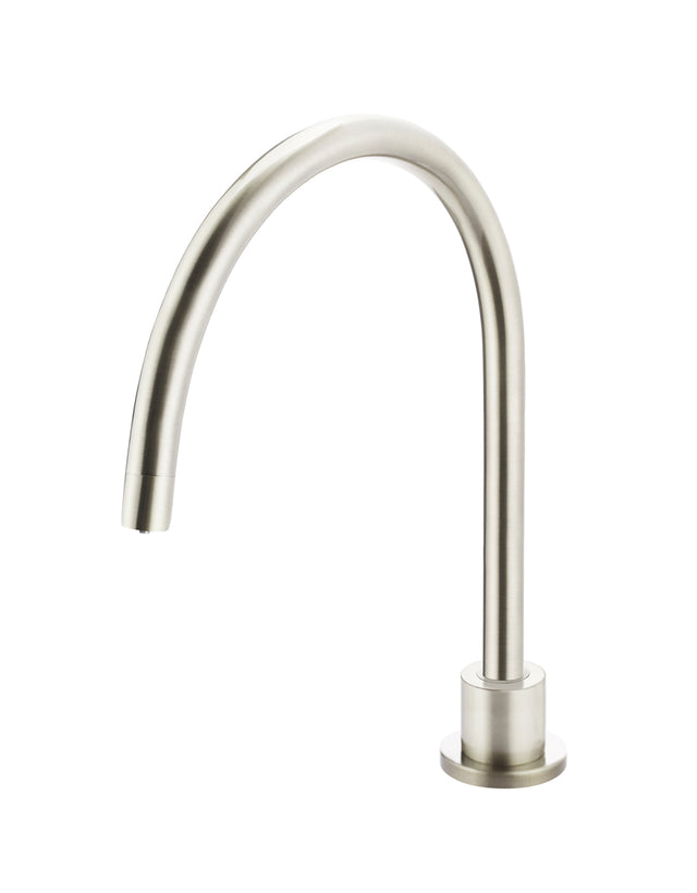 Round Gooseneck High-Rise Swivel Hob Spout - PVD Brushed Nickel (SKU: MS08-PVDBN) by Meir
