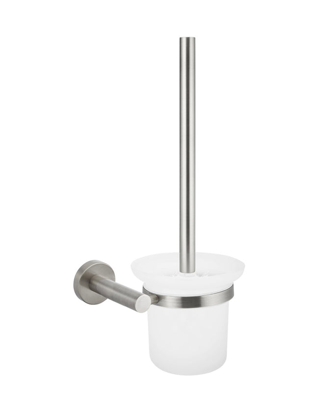 Round Toilet Brush & Holder - Brushed Nickel (SKU:MTO01-R-PVDBN) by Meir
