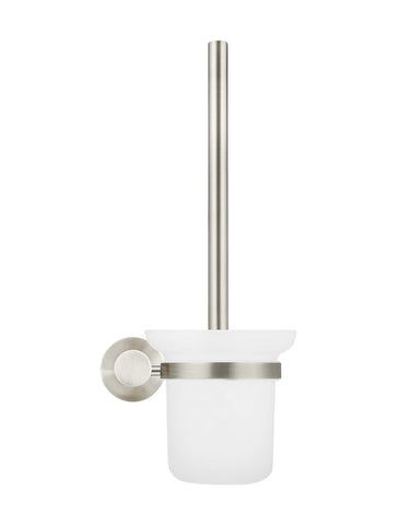 Round Toilet Brush & Holder - Brushed Nickel (SKU:MTO01-R-PVDBN) by Meir