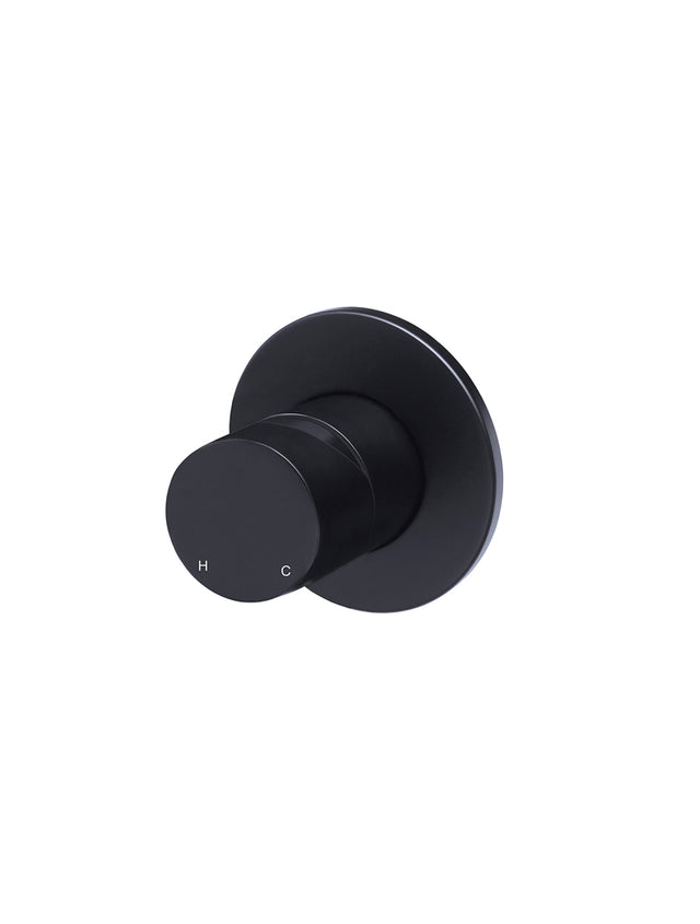 Round Pinless Wall Mixer - Matte Black (SKU: MW03PN) by Meir