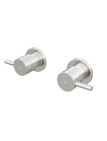 Round Quarter Turn Wall Top Assemblies - PVD Brushed Nickel