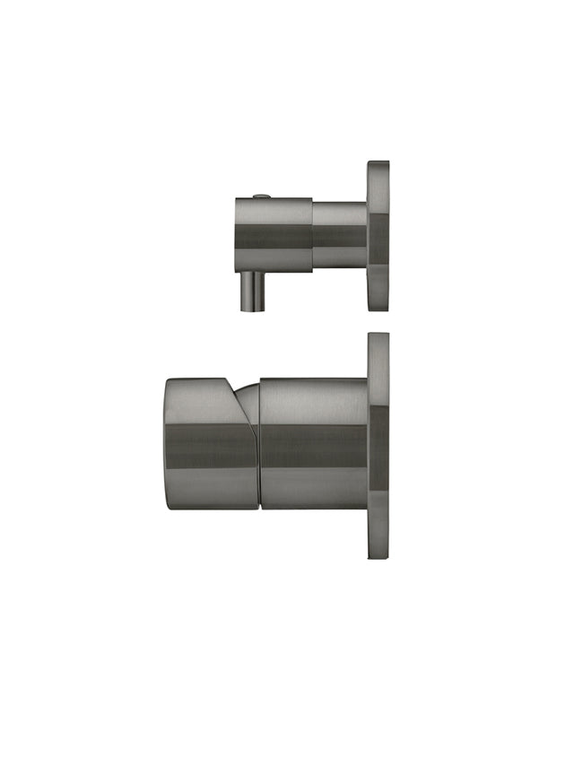 Round Pinless Diverter Mixer - Shadow Gunmetal (SKU: MW07TSPN-PVDGM) by Meir