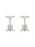 Round Cross Handle Jumper Valve Wall Top Assemblies - PVD Brushed Nickel - MW08JL-PVDBN