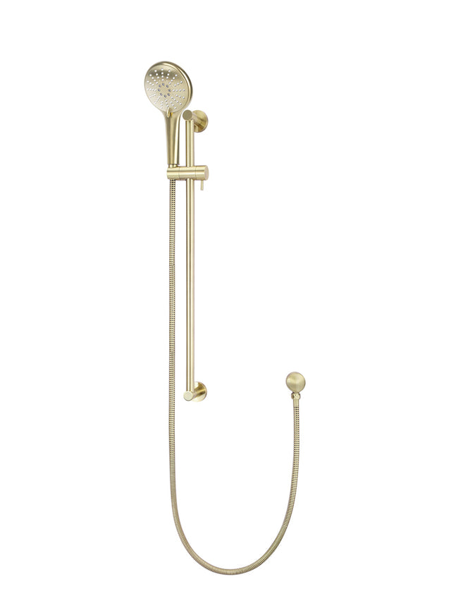 Round Three Function Hand Shower on Rail Column - PVD Tiger Bronze (SKU: MZ0402-PVDBB) by Meir