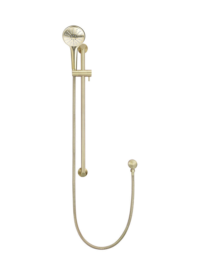 Round Three Function Hand Shower on Rail Column - PVD Tiger Bronze (SKU: MZ0402-PVDBB) by Meir