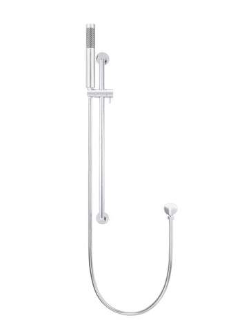 Round Hand Shower on Rail Column - Polished Chrome