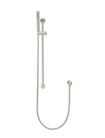 Round Hand Shower on Rail Column - PVD Brushed Nickel