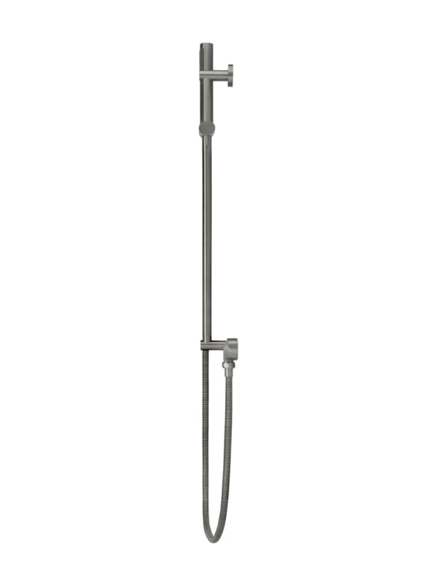 Round Hand Shower on Rail Column - Shadow Gunmetal (SKU: MZ0402-R-PVDGM) by Meir