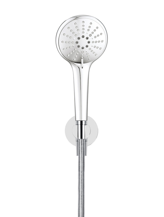 Round Three Function Hand Shower on Fixed Bracket - Polished Chrome (SKU: MZ08-C) by Meir