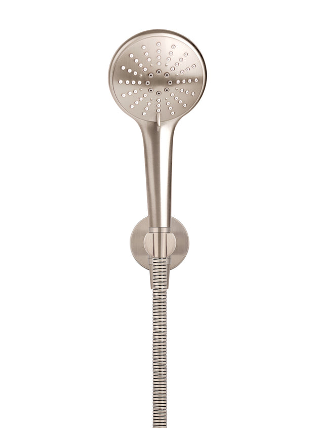 Round Three Function Hand Shower on Fixed Bracket - Champagne (SKU: MZ08-CH) by Meir