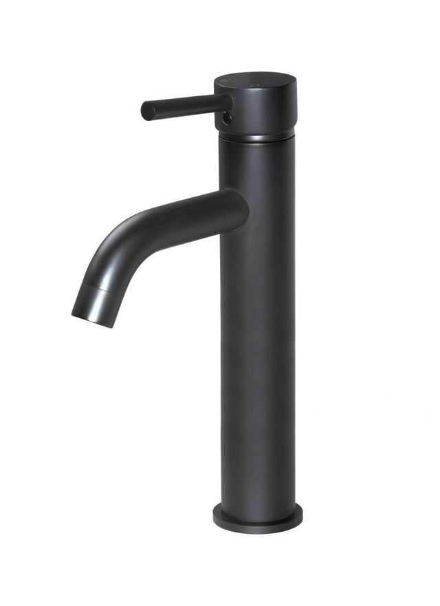 Round Tall Basin Mixer Curved - Matte Black (SKU: MB04-R3) by Meir