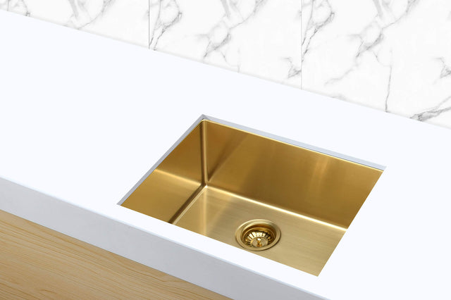 Lavello Kitchen Sink - Single Bowl 450 x 450 - Brushed Bronze Gold (SKU: MKSP-S450450-BB) by Meir