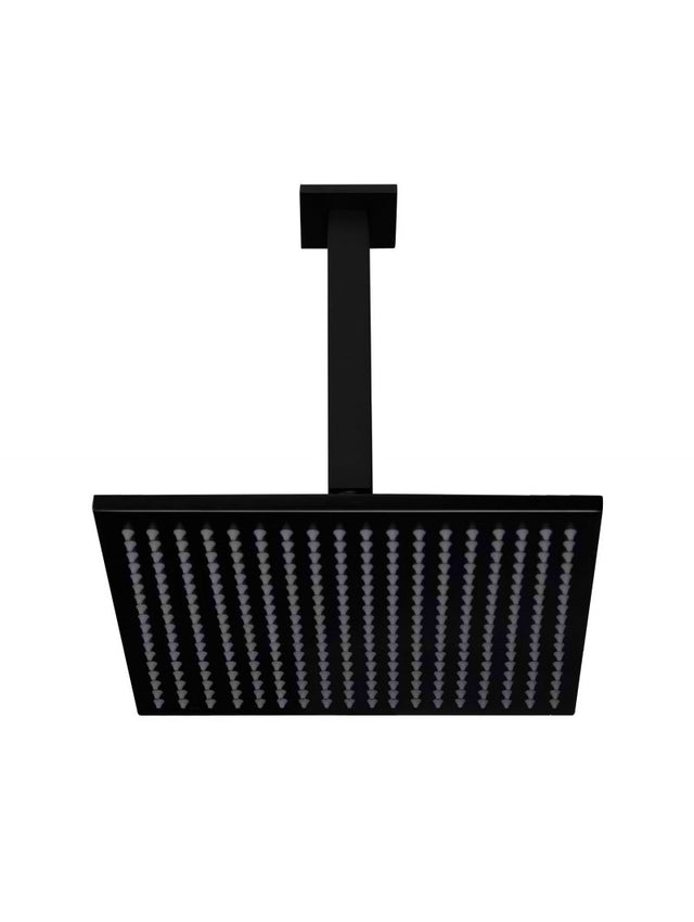 Square Ceiling Shower 300mm rose, 200mm dropper - Matte Black (SKU: MA0403) by Meir
